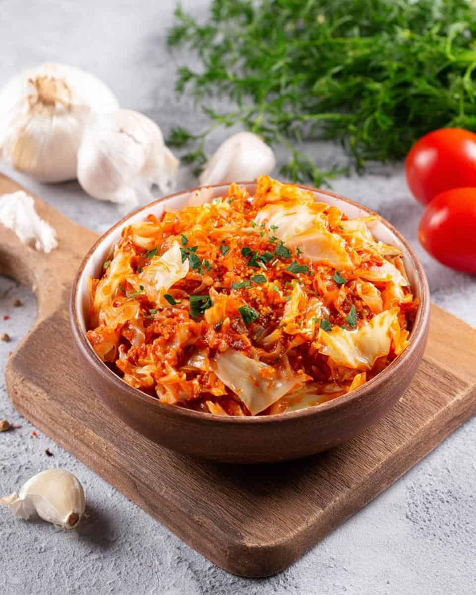 Einfaches Rezept gebackener Weißkohl mit cremiger Parmesansoße - detail 1
