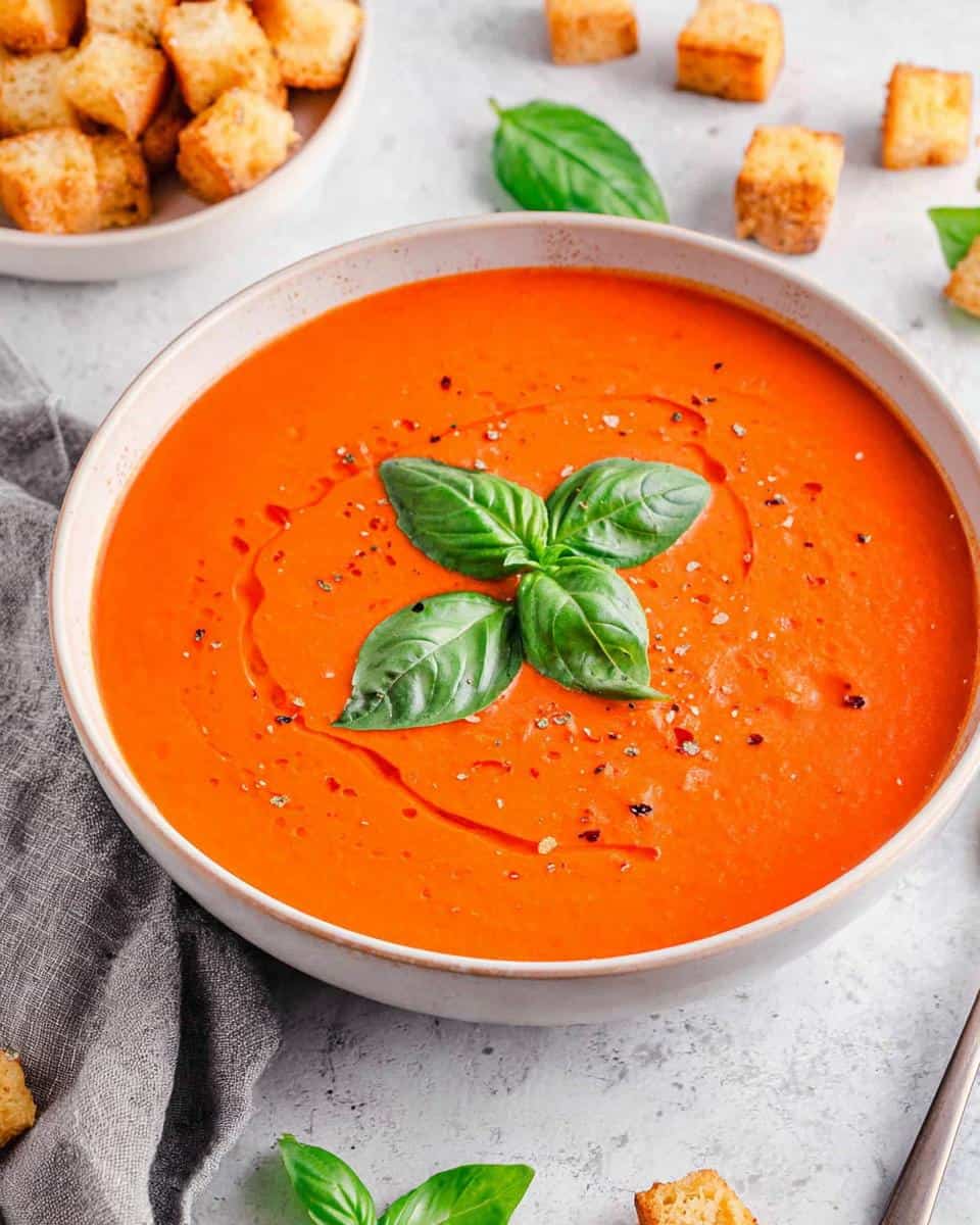 Cremige Tomaten Paprika Suppe aus dem Ofen Rezept - detail 1