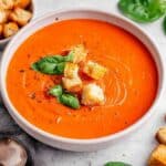 Cremige Tomaten Paprika Suppe aus dem Ofen Rezept