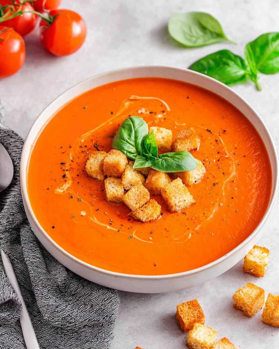 Cremige Tomaten Paprika Suppe aus dem Ofen Rezept - detail 2