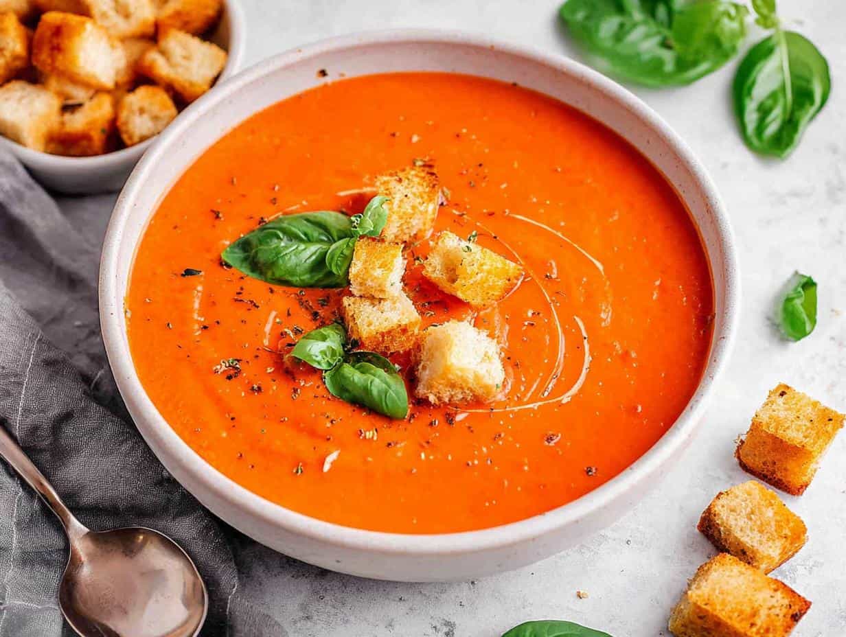 Unglaublich Cremige Tomaten Paprika Suppe in 30 Minuten