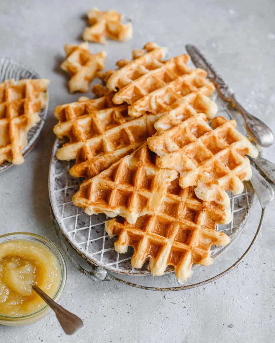 Dinkel Waffeln mit Apfelmus ohne Zucker Rezept - detail 1