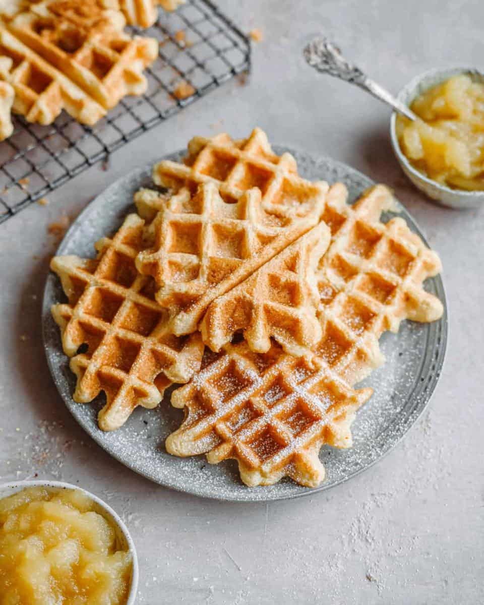 Dinkel Waffeln mit Apfelmus ohne Zucker Rezept - detail 3