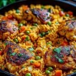 Ein-Topf-Hähnchen und Reis