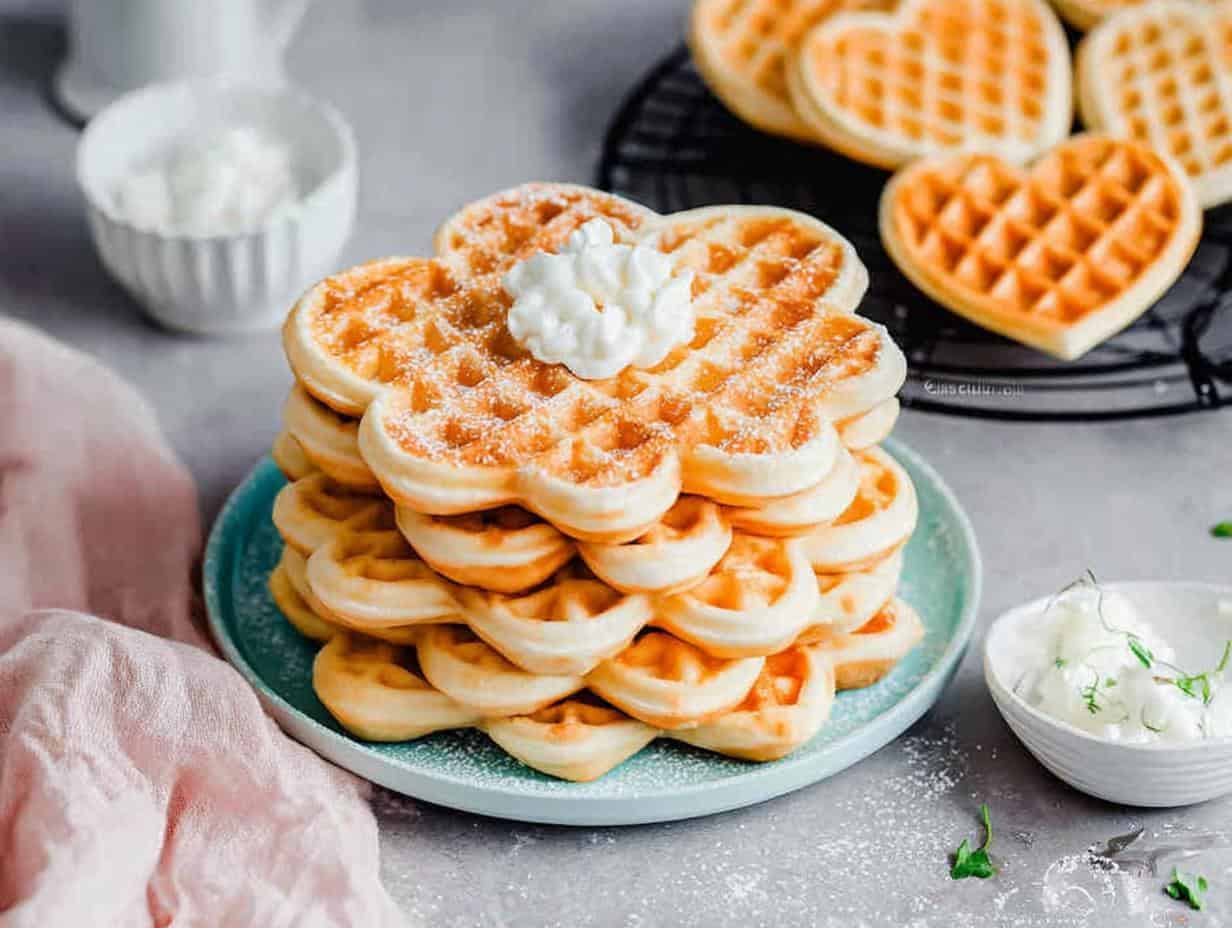 25 Minuten Glück: Einfache fluffige Joghurt-Waffeln Rezept