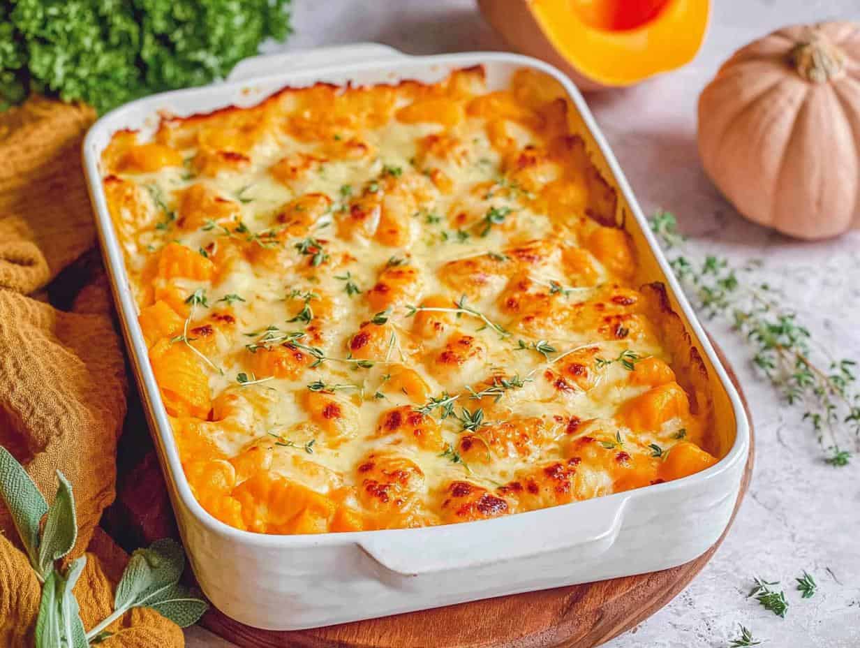 Einfacher Kürbis-Gnocchi-Auflauf: 10 Min Wahnsinn