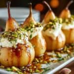 Geröstete Birnen mit Frischkäse und Pistazien