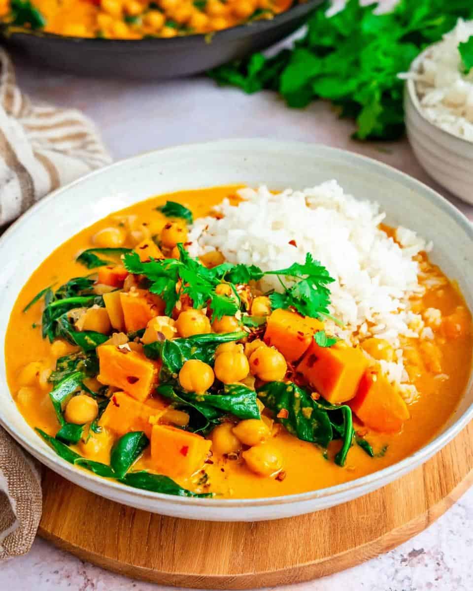 Schnelles veganes Hokkaido Kichererbsen Curry Rezept - detail 1