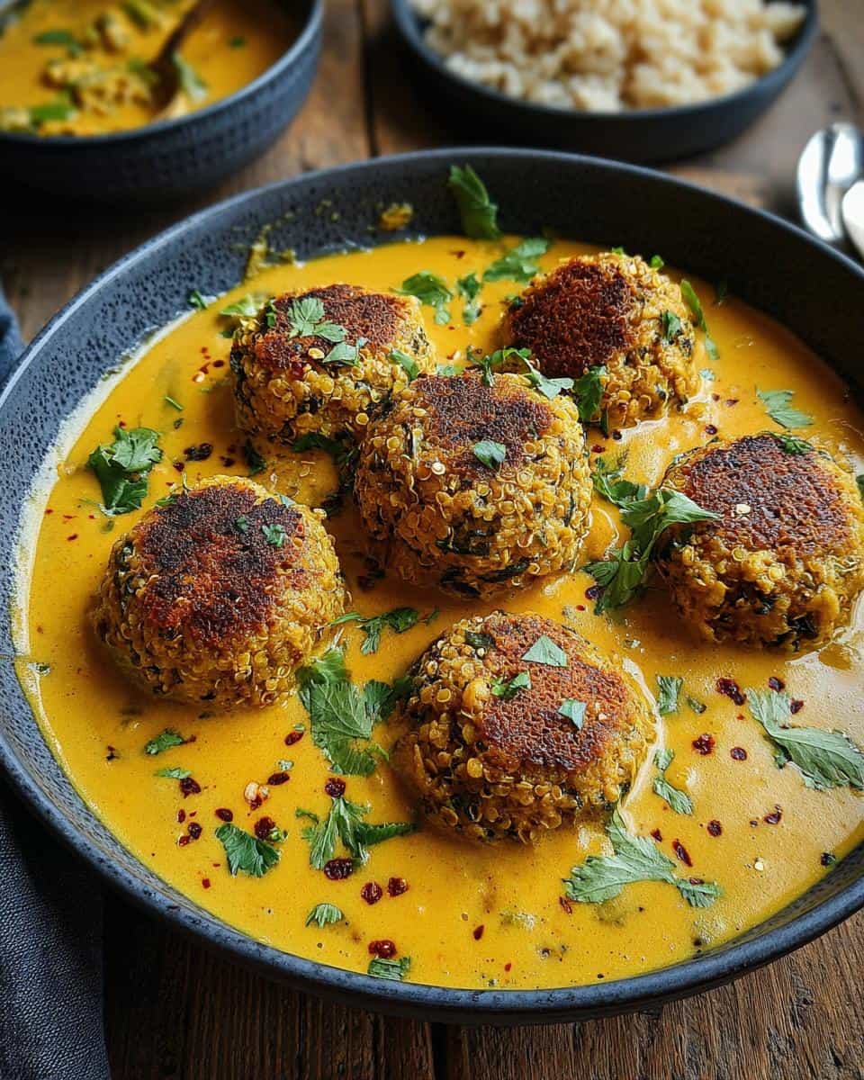Vegane Linsenknödel in Curry-Sauce - detail 1