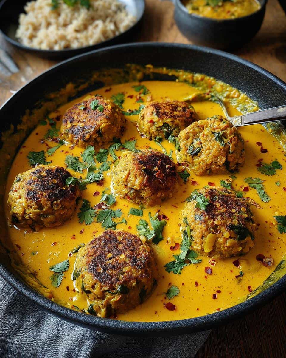 Vegane Linsenknödel in Curry-Sauce - detail 3